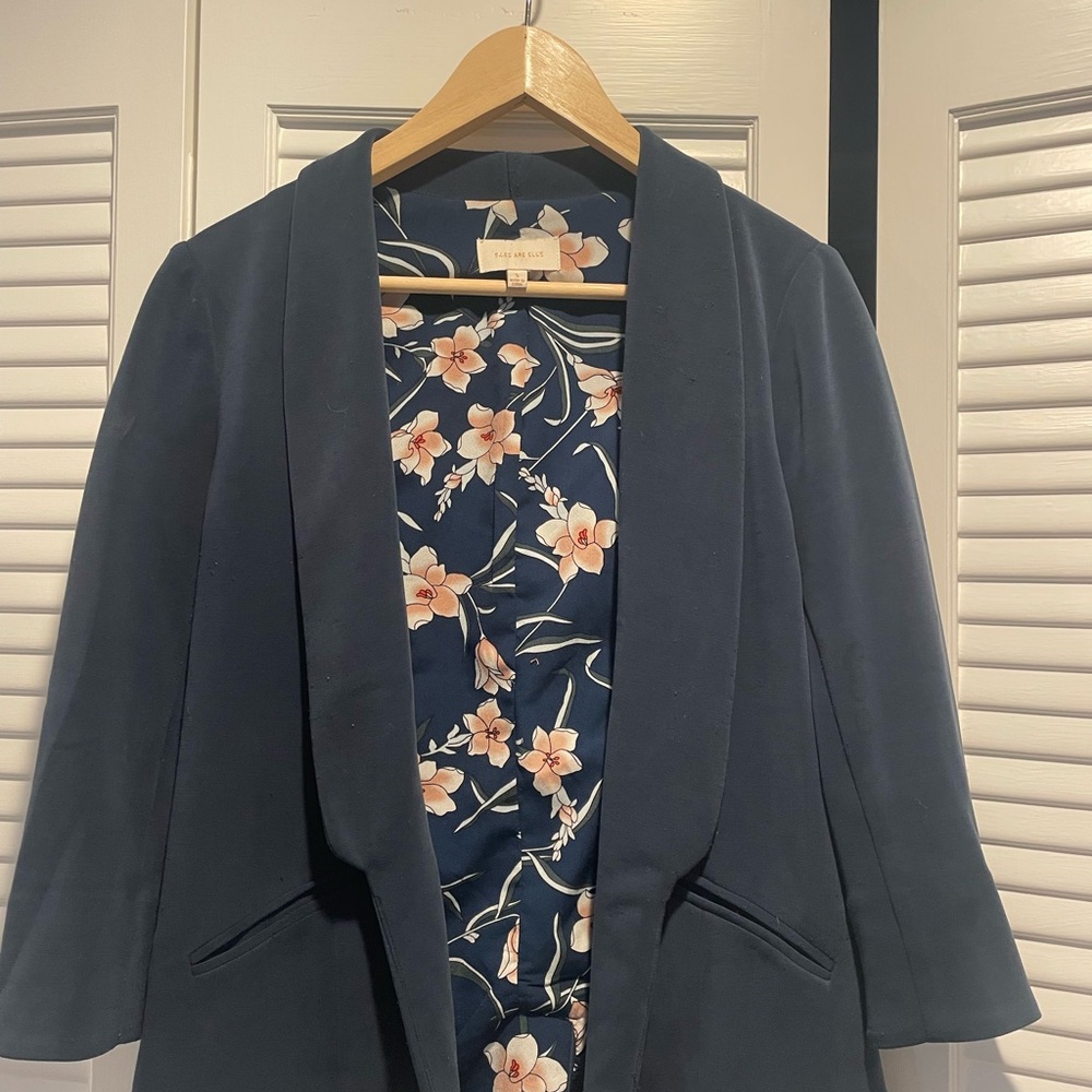 Skies Are Blue Blue Blazer Tailored Suit Jacket